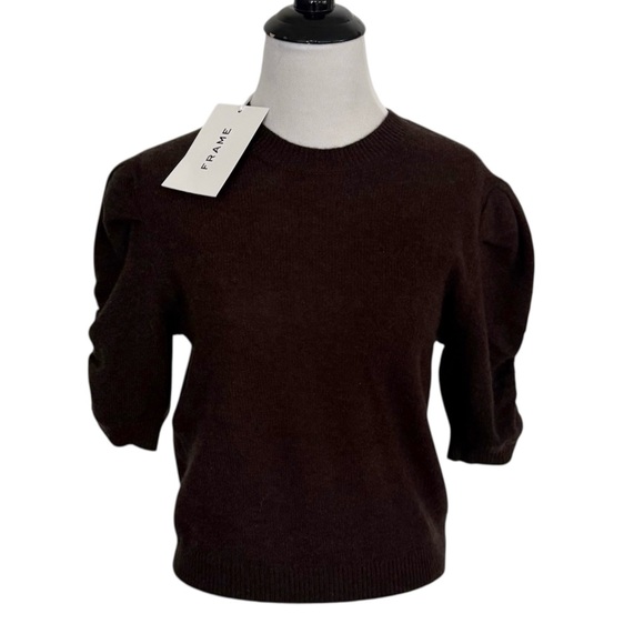 NWT FRAME Cashmere Ruched Sleeve Sweater size Small